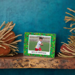 Flag Football Coach Player Personalised Plaque<br><div class="desc">Celebrate your favourite flag football player or create a custom gift for your flag football coach when you customise this plaque with your own photo and your own custom message. Your image and text appears against a background of footballs and colourful flag belts.</div>