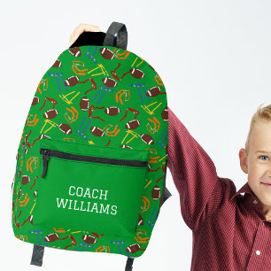 Flag Football Coach Player Personalised Printed Backpack
