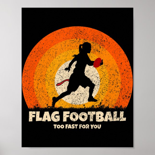 Flag Football Girl Women Fast for you on Flag Foot Poster (Front)