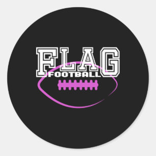 Flag Football Girls' Team Players  Classic Round Sticker