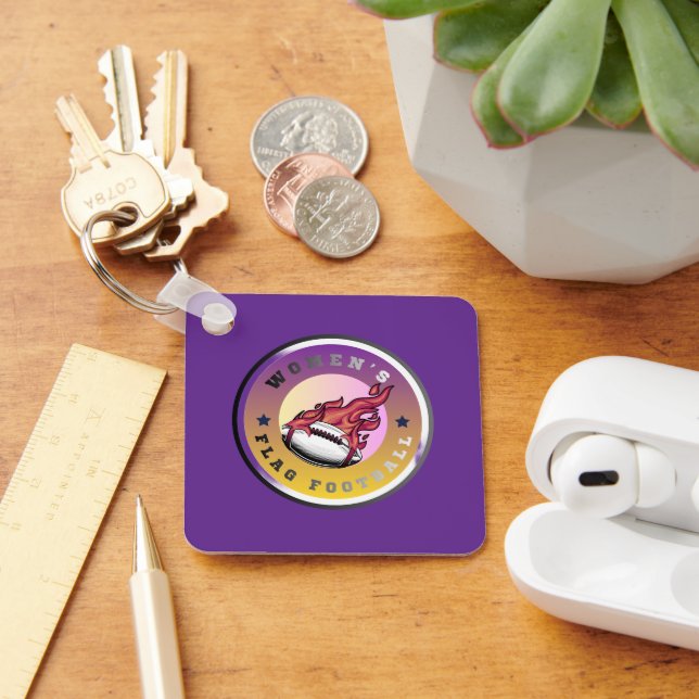 Flag Football Hype  Key Ring (Desk)