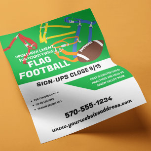 Flag Football League Customisable Flyer
