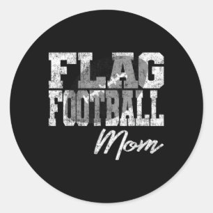 Flag Football Mum Classic Round Sticker