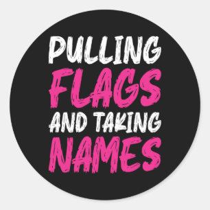 Flag Football Shirt For Women And Girls Classic Round Sticker
