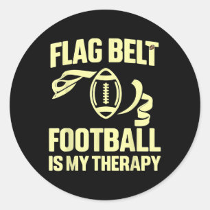 Flag Football Therapy Belt Sports League Coach Pla Classic Round Sticker