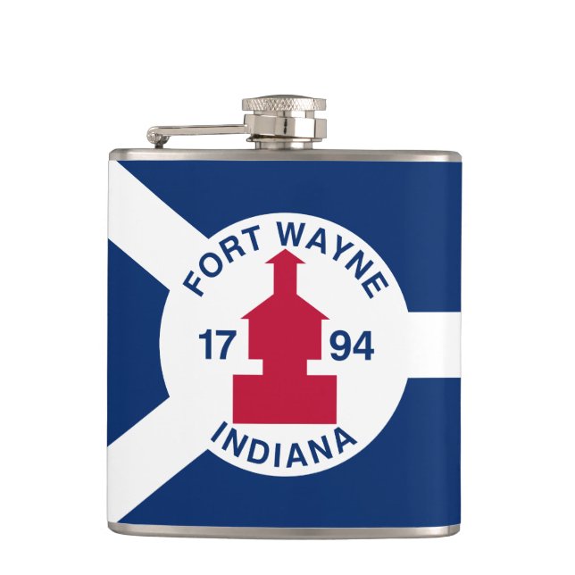 Flag Fort Wayne, Indiana Flask (Front)
