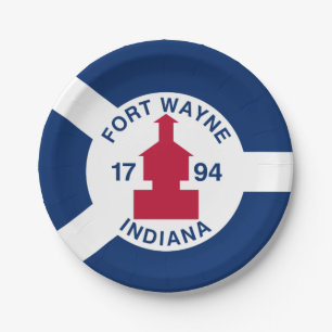 Flag Fort Wayne, Indiana Paper Plates