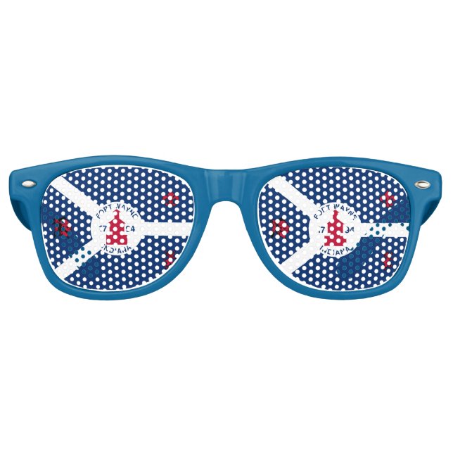 Flag Fort Wayne, Indiana Retro Sunglasses (Front)