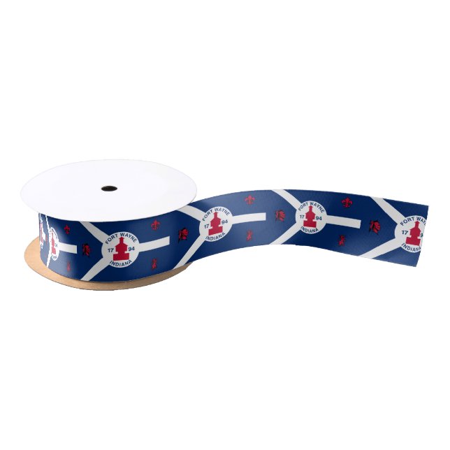 Flag Fort Wayne, Indiana Satin Ribbon (Spool)