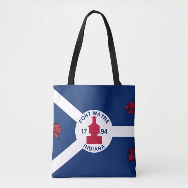 Flag Fort Wayne, Indiana Tote Bag (Front)