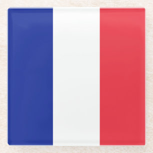 Flag France Tricolor Glass Coaster