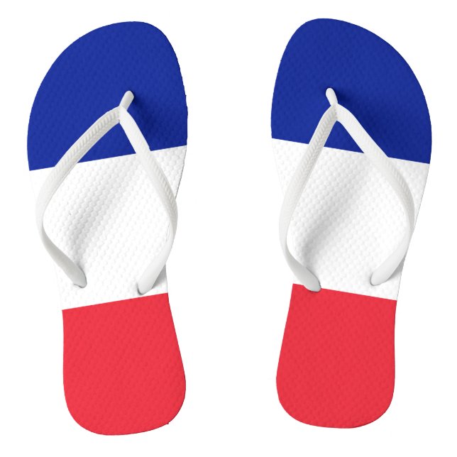 Flag France Tricolor Thongs (Footbed)