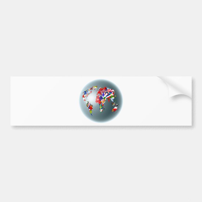 Flag Globe Bumper Sticker (Front)