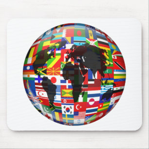 Flag Globe Mouse Pad