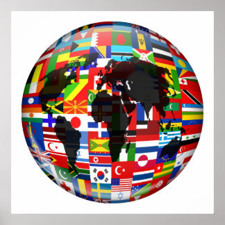 Flag Globe Poster