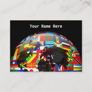 Flag Globe, Your Name Here Business Card