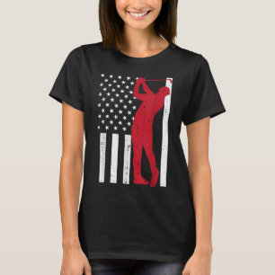 Flag Golfer Vintage Golfing Patriotic Golf Lover M T-Shirt
