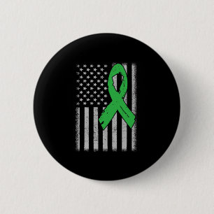 Flag Green Family Ribbon Kidney Disease Awareness 6 Cm Round Badge