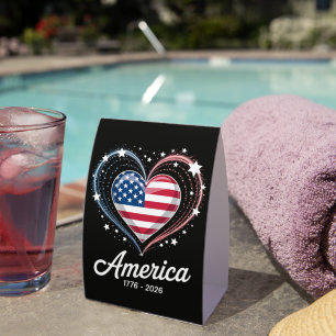 Flag Heart 1776 2026 July 4th 250th Birthday