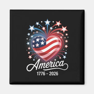 Flag Heart 1776 2026 July 4th 250th Birthday _2 Magnet