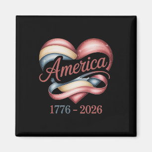 Flag Heart 1776 2026 July 4th 250th Birthday _3 Magnet