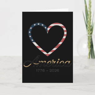 Flag Heart 1776 2026 July 4th 250th Birthday _7 Card