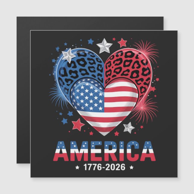 Flag Heart Leopard 1776 2026 July 4th  (Front/Back)