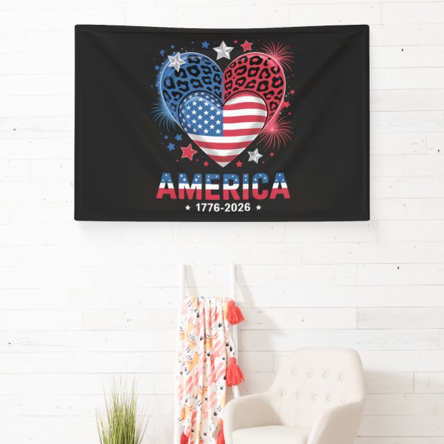 Flag Heart Leopard 1776 2026 July 4th Banner (Insitu)