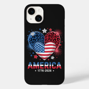Flag Heart Leopard 1776 2026 July 4th Case-Mate iPhone 14 Case