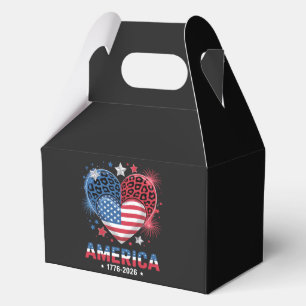 Flag Heart Leopard 1776 2026 July 4th Favour Box