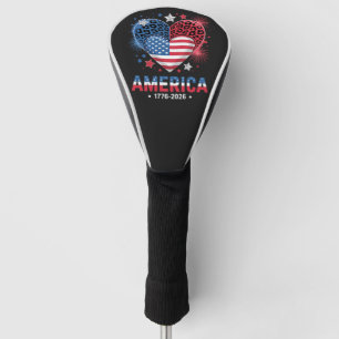 Flag Heart Leopard 1776 2026 July 4th Golf Head Cover