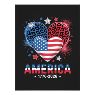 Flag Heart Leopard 1776 2026 July 4th Photo Print