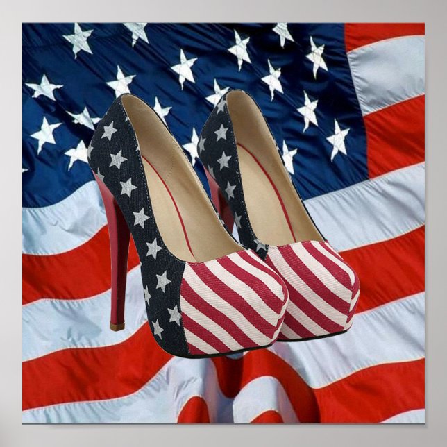 FLAG HIGH HEEL SHOES ART POSTER (Front)