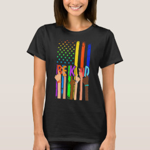 Flag Human Equality love LGBT Equality hand for Hu T-Shirt