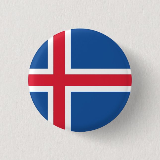 Flag Iceland 3 Cm Round Badge (Front)