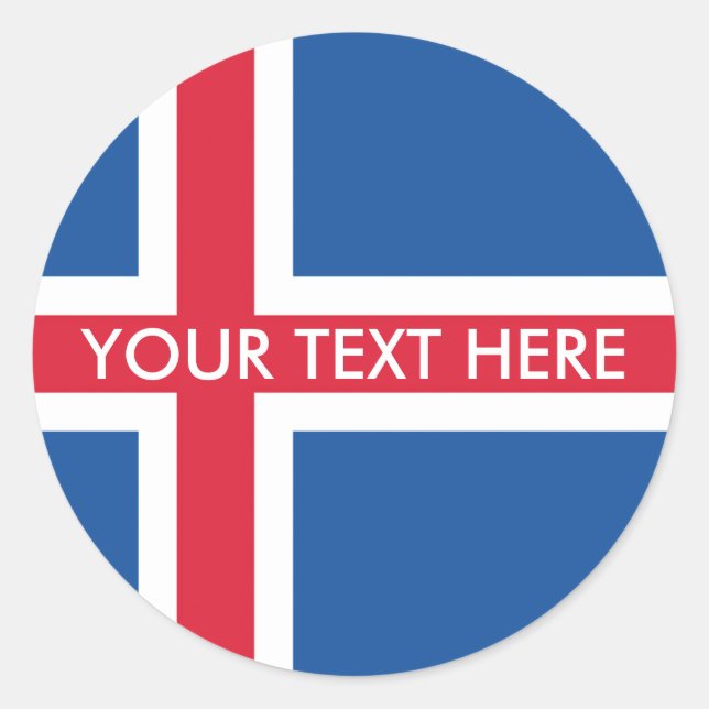 Flag Iceland Classic Round Sticker (Front)