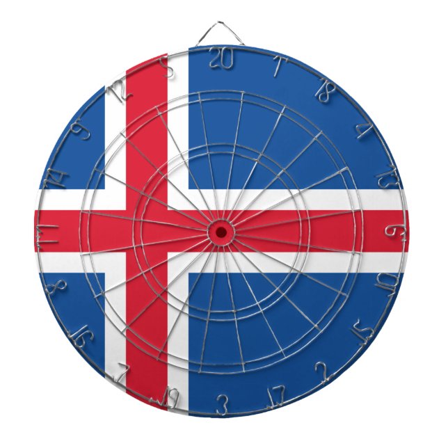 Flag Iceland Dartboard (Front)