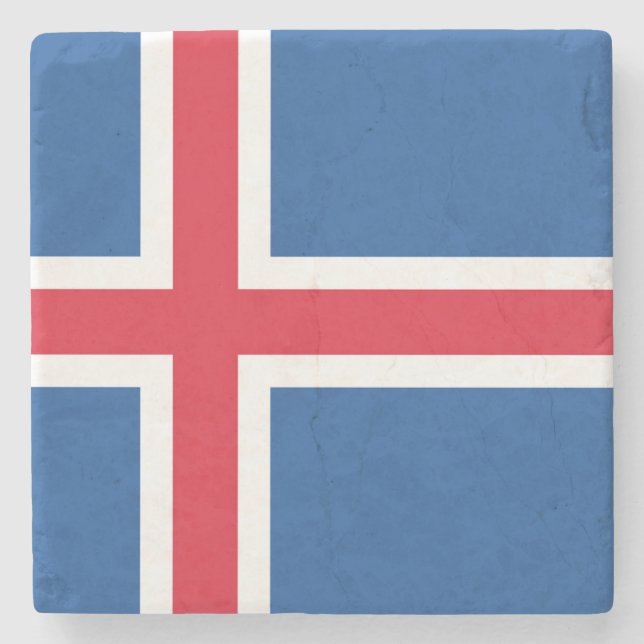 Flag Iceland Stone Coaster (Front)