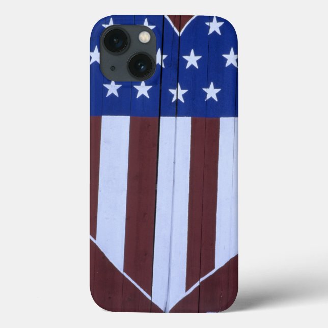 Flag in heart shape painted on barn after 9-11. Case-Mate iPhone case (Back)