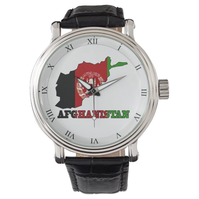 Flag in Map of Afghanistan Watch (Front)