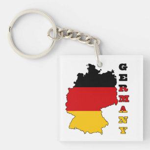 Flag in Map of Germany Key Ring