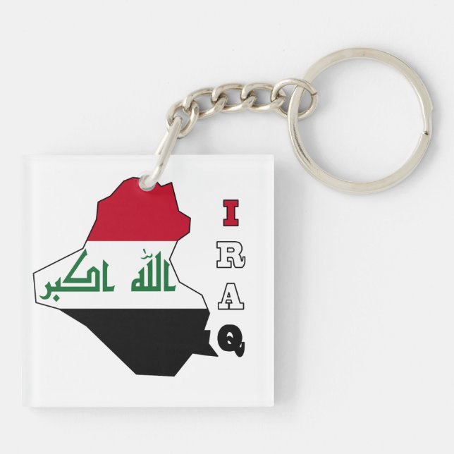 Flag in Map of Iraq Key Ring (Back)