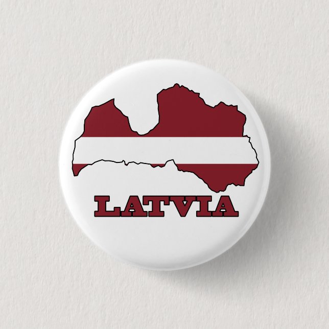 Flag in Map of Latvia 3 Cm Round Badge (Front)