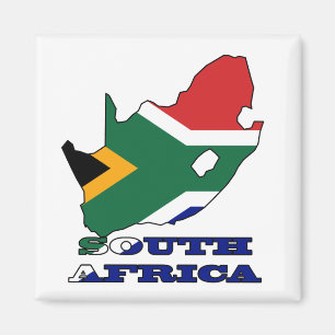 Flag in Map of South Africa Magnet