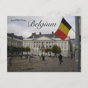 Flag in Martyrs Square Brussels Belgium Postcard