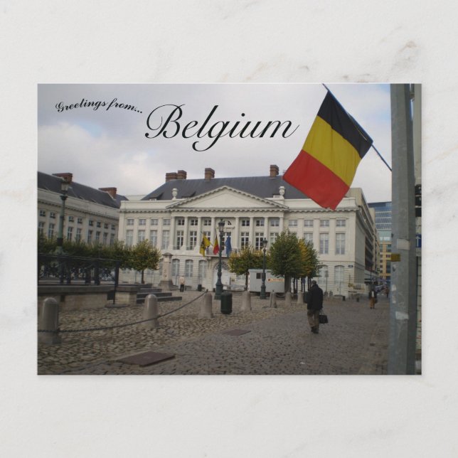 Flag in Martyrs Square Brussels Belgium Postcard (Front)