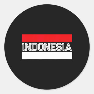 Flag Independence Day Indonesian Classic Round Sticker