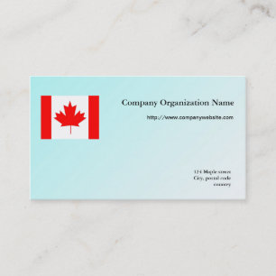 Flag international business, light blue background business card