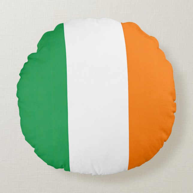 Flag Ireland Tricolor Round Cushion (Front)