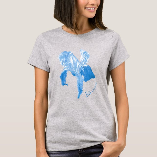 Flag Iris art sky blue hue t-shirt (Front)